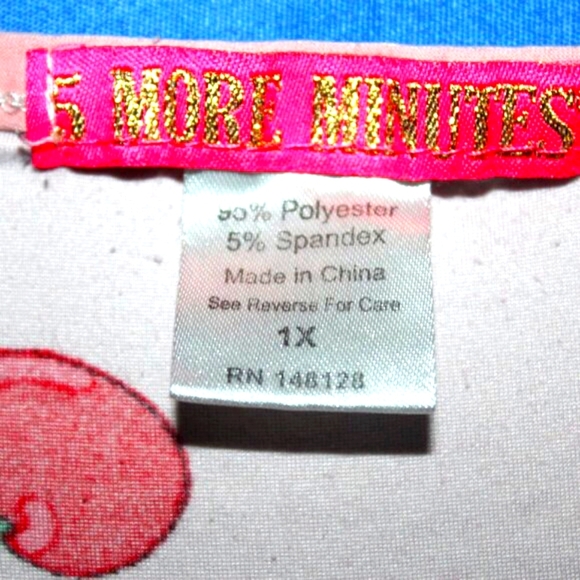 5 More Minutes Cherry Print Nightgown 1X - Picture 4 of 7